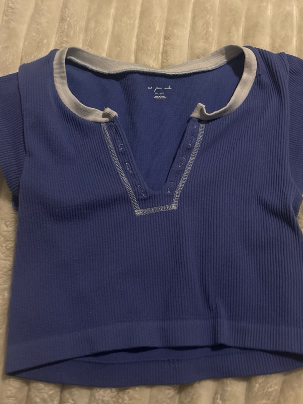 Urban Outfitters Ribbed Tank Top in Royal Blue with Light Trim